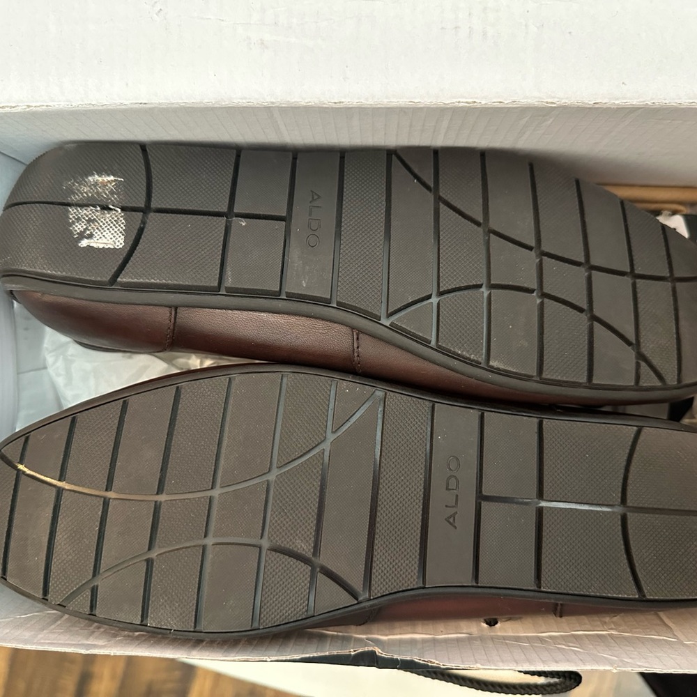 Aldo Men's Dark Brown Loafers with Red Accents- Like New - Picture 3 of 4